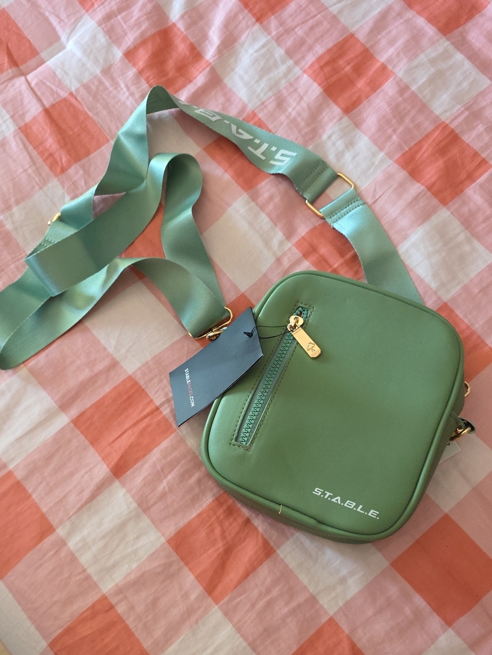 Mint Green Crossbody Bag with Adjustable Strap